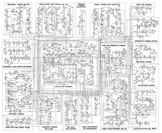 순환의 조절 개요 (Guyton, Coleman and Granger, 1972)