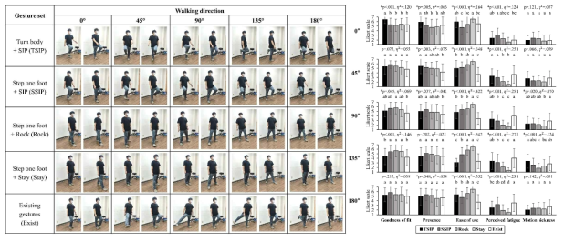 Main results of study 1: Elicited WIP gesture sets and evaluation results