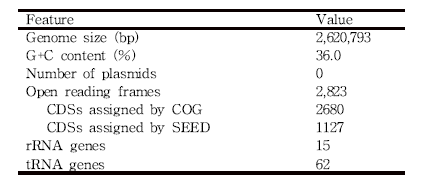 Genome features of T. halophilus CY54