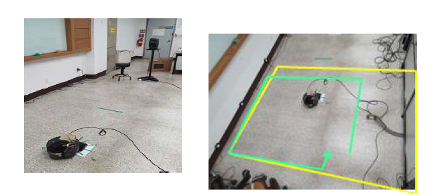 SED를 위한 로봇청소기의 dataset 수집 예시 정지 상황 (좌) 와 움직이는 상황 (우)