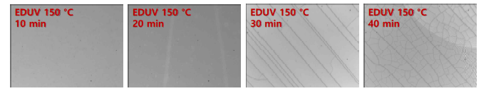 EDUV 조사 시간에 따른 ZrO 박막의 균열 발생 변화