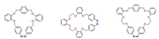 3개의 세슘 회수용 광감음성 리간드(ABTB-24CE4 = azobenzo tribenzo-24-crown-4 , ABTB-28CE6 = azobenzo tribenzo-28-crown-6 , ABTB-30CE6 = azobenzo tribenzo-30-crown-6) 구조