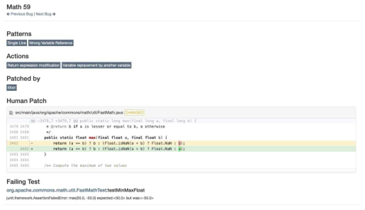 Defects4J에 포함된 Math59 결함