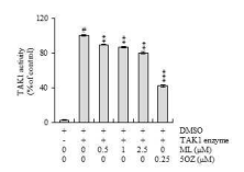 Methyl-lucidone의 in vitro TAK1 억제 활성 확인