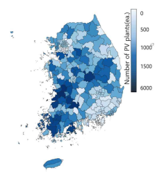 행정구역별 태양광발전시설의 설치현황