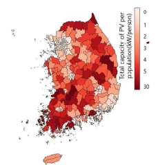 행정구역별 토지면적당 누적용량 현황