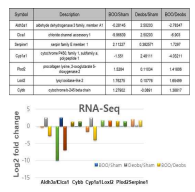 The differential levels obtained from RNA-sequencing data of 7 genes were relatively compared between two groups