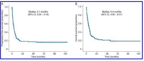 재발한 결절외자연살세포/T세포 림프종 (extranodal NK/T cell lymphoma)의 무진행 및 전체생존율