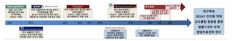 DCLK1 인산화 억제약물 개발연구의 개요 및 단계별 연구 목표