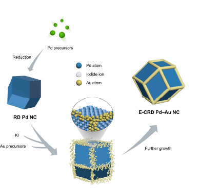 ECRD Pd-Au 나노결정 합성 모식도