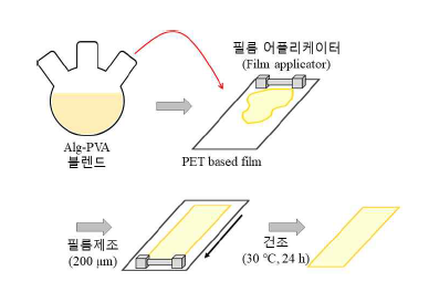 저분자화 알지네이트-PVA 바이오 필름 제조