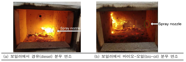 경유와 급속 열분해로 제조된 바이오-오일의 분무와 연소 특성