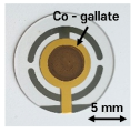 QCM 금 전극 표면위에 Cobalt-gallate 입자(0.20 mg)를 드랍캐스팅 하여 증착