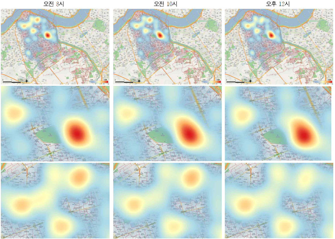 Distribution status and hotspot analysis of shared electric kickboards by time period-1