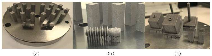 (a, b) 3D printed dental implants (Ti-6Al-4V) and (c) ultrasonic sensors (Al-10Si-Mg)