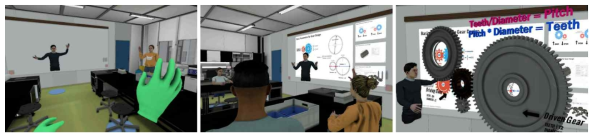Example application in VR for educational Metaverse