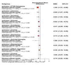 Sub-analysis according to PTSD symptoms