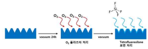 몰드 표면의 산소플라즈마 처리 및 불소 코팅 공정