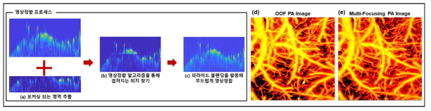 다중 포커싱 영상의 영상 정합 프로세스 및 이미지 결과