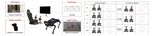 Double Joystick Controller (좌) 및 자세 및 주행 Mapping (우)