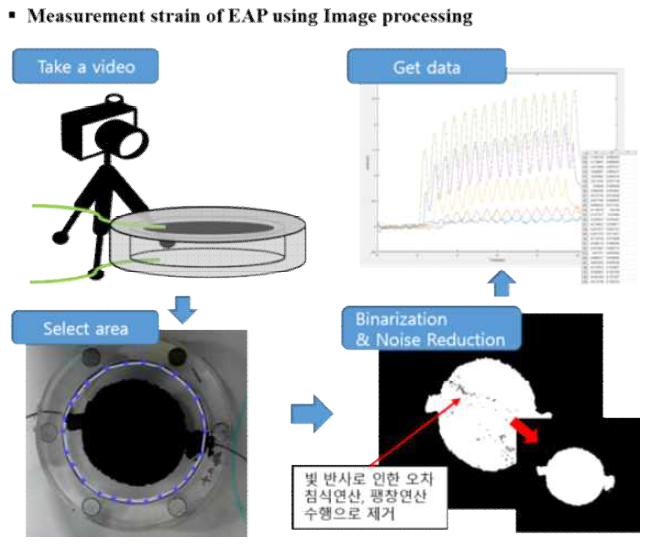 면적 변형률 측정 과정 예시