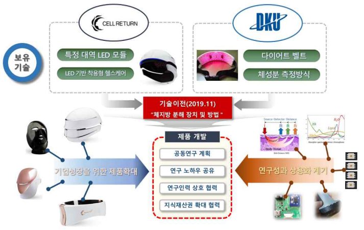 기술이전 사업화를 위해 진행 중인 셀린턴과 BLI-Korea의 공동연구 추진체계