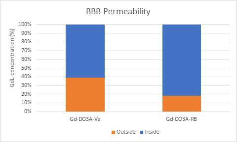 In vitro ETRI-cultivation BBB model에서 개발 조영제 2종의 BBB 통과여부 실험