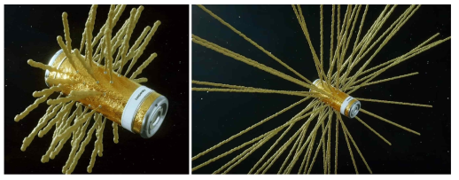 StartRocket 社의 폴리머폼 형태의 우주쓰레기 제거 기술 예시