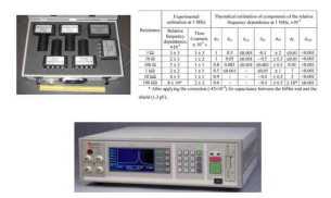 (위) AC-DC calculable 저항 표준기 사진 및 주파수 특성 (아래) LCR 미터