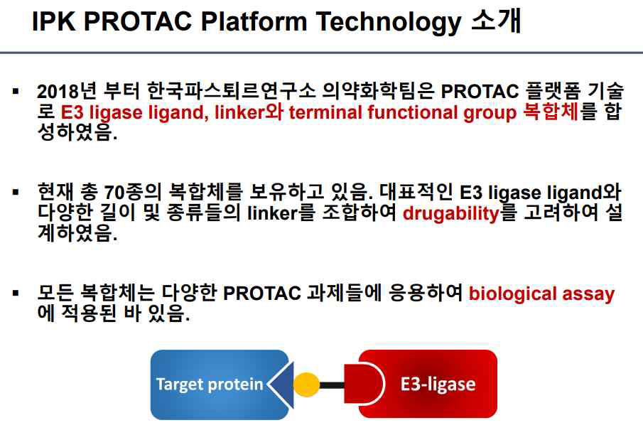 IPK PROTAC platform technology 소개