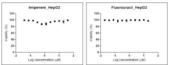 Fluorouracil과 카바페넘(이미페넘)의 HepG2 대한 독성 검사결과