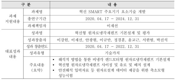 혁신형 원자로냉각재펌프 기본설계 및 평가 개요