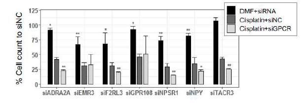 siGPCR 스크리닝 hit에 대한 검증 실험 결과