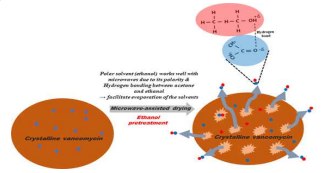 A schematic diagram of the removal mechanism of residual solvents from sample pre-treated with ethanol