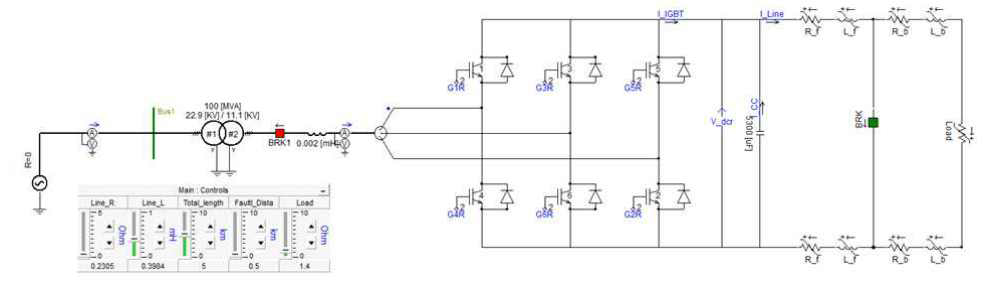 고장전류 시뮬레이션을 위한 PSCAD/EMTDC 모델링