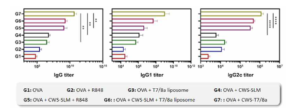 CWS-T7/8a 에 의한 항체 형성에 대한 항체가 측정