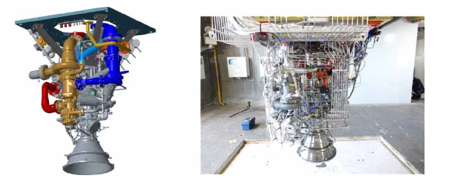 9톤 다단연소사이클 엔진 TDM2 3D 모델 및 실물사진