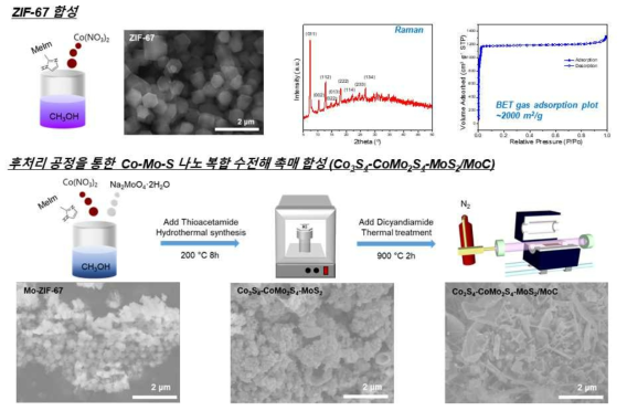 Co-Mo-S 나노 복합 수전해 촉매 개발 및 구조 분석 결과