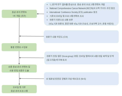 모바일 앱 기반 증상완화 중재 프로그램 개발 단계