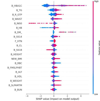 SHAP analysis on diabetes: tracked data