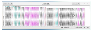 “LOC”를 기준으로 merge하여 matrix를 구축하기 위한 source code