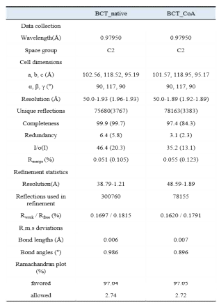 BCT data statistics