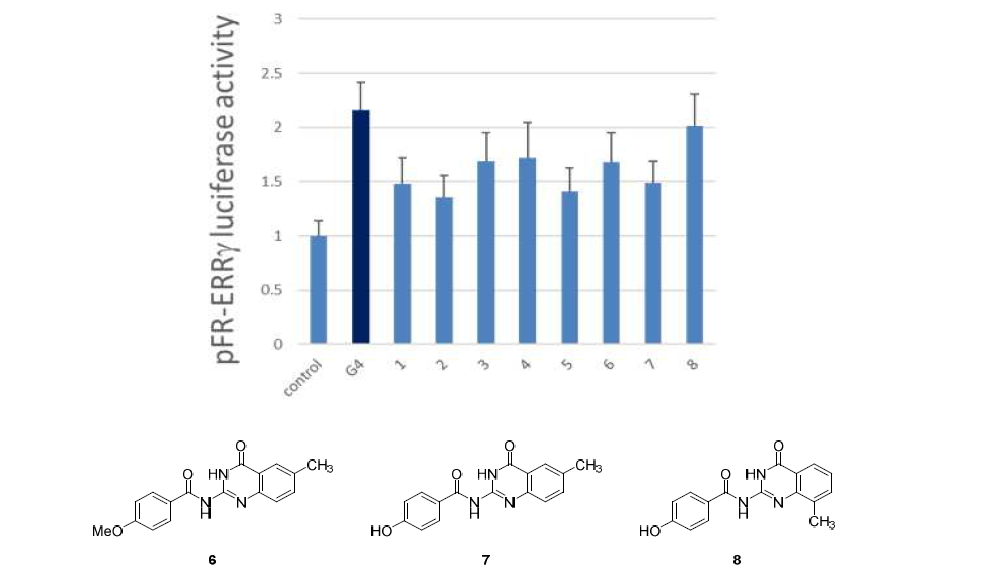 2-aminoquinazolinone 계열 화합물의 ERRγ 유도 활성효과