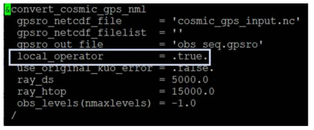 Namelist variables for “convert_cosmic_gps_nml” record