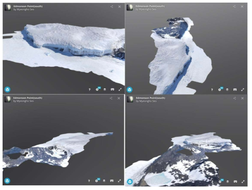 주요노두 3D 지형모델 제작 및 KOPRI Polar Rock Database 홈페이지에 공개