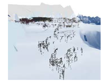 테라노바만에서 포획한 웨델물범 18개체로부터 수신한 위치 및 깊이 자료를 3D 지도로 시각화한 지도 (2022년 2월 ~ 2022년 9월)
