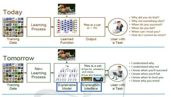 일반적인 XAI의 개념(미국 DARPA)