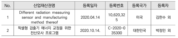 특허등록 실적표