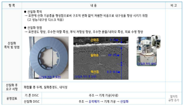 DISC 산질화 표면처리 검토 내용