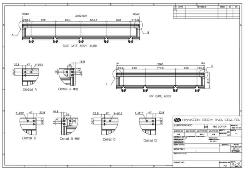 Side & Rear Gate 부품 설계